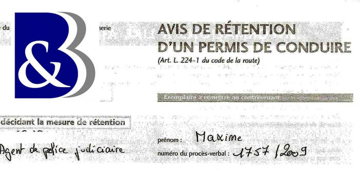 avis de rétention